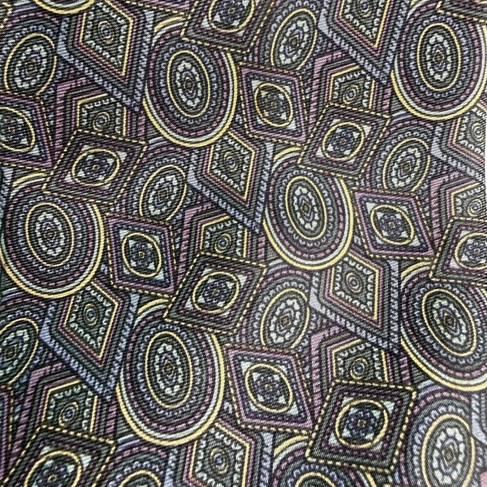 VTG Woodward’s Classic 100%Silk Tie Abstract Geometric Oval Diamond Green Purple